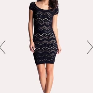 Bebe black bodycon chevron dress size M/L. NWT